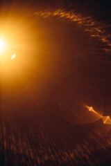 Abstract Natural Sun flare on the black