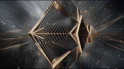 Geometry abstract light star pattern symmetry futuristic glowing metallic cosmic design geometric starburst light cosmic lines luminous pattern futuristic shape metallic glow symmetry space dust 3D - Powered by Adobe