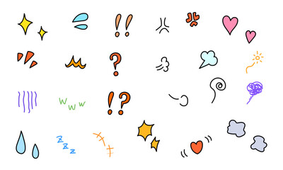 感情を表す記号セット_カラフル