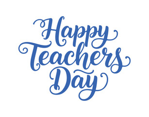 Stylish hand lettering for the Happy Teachers Day festivities on a doodle floral background