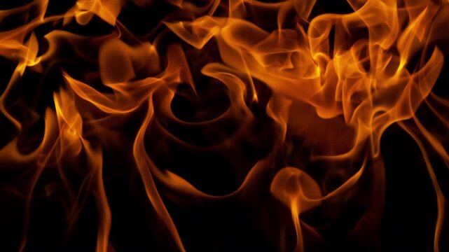 Super Slow Motion Shot of Fire Transition Isolated on Black Background at 1000fps.