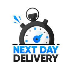 Next Day Delivery banner. Delivery concept. Vector illustration.