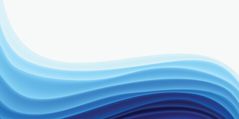 Futuristic White abstract horizontal banner background with wave graphic. Modern turquoise and blue gradient wave curve shape