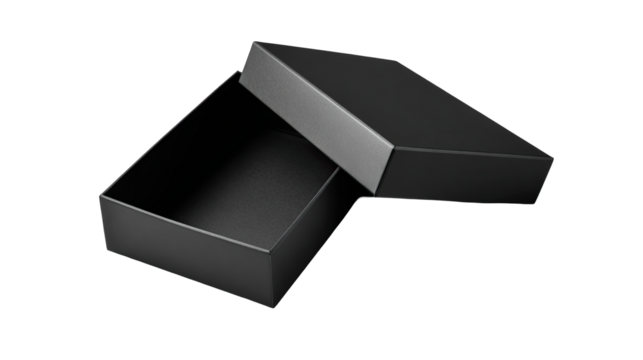 Open black box,  gift or product container - Powered by Adobe