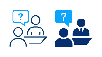 Customer support icons. Symbol of question and help desk. Vector illustration.