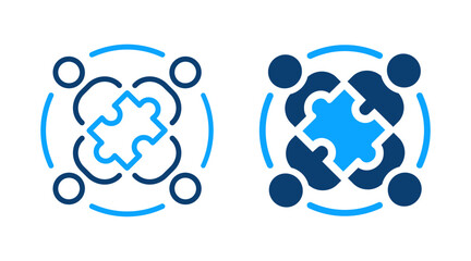 Unity icons. Symbol of teamwork and collaboration. Vector illustration