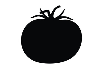 Tomato silhouette vector, tomato icon vector