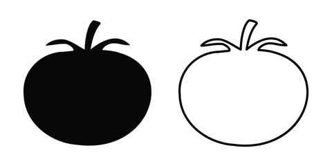 Tomato silhouette vector, tomato icon vector