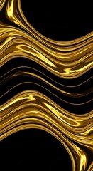 Golden Liquid Abstract Waves Background.