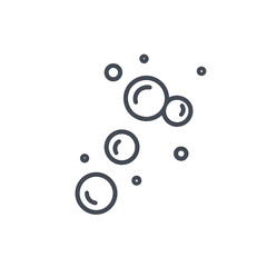 Dark Gray Bubbles on Transparent Background