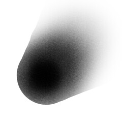 Black Noise Grainy Gradient Shape, Isolated PNG, Distressed Textured Grunge Background