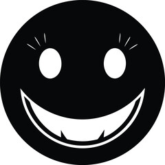 Smiley face circle silhouette black vector simple illustration