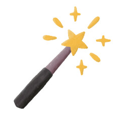 Magic Wand with Sparkling Star Effect Illustration