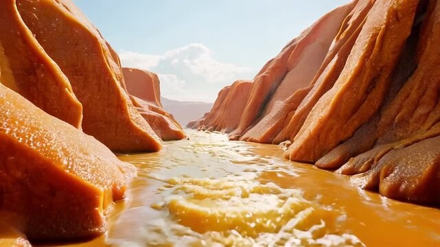 Magical candy land with sweet scenery with colorful vibes