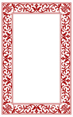 Elegant Red Floral Frame, Book Cover border, Page corner round, Frame vector, Cover design, floral tiles border, elegant greeting card cover illustration. Marble, Mosaic stone frame vector.