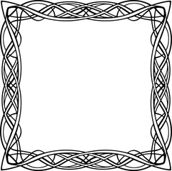 Vector decorative ribbon border, intricate continuous flow interwoven line design