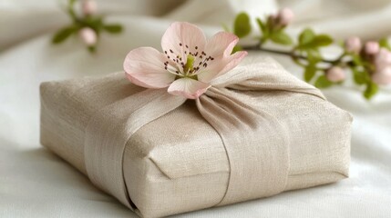 Delicate pink blossom enhances the beauty of the gift. 