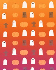 Halloween illustration background pumpkin ghost bats