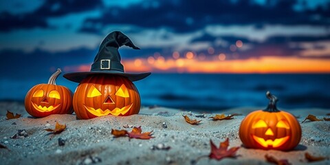 halloween pumpkin on a dark background