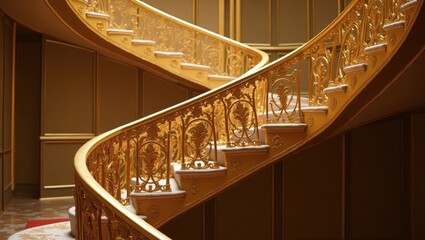 Obraz premium Gilded staircase with ornate railing