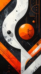 Abstract Composition with Geometric Shapes and Bold Colors for Modern Design