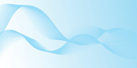 white abstract background with glowing wave. Shiny moving lines design element. Modern blue gradient flowing wave lines. Futuristic technology concept.