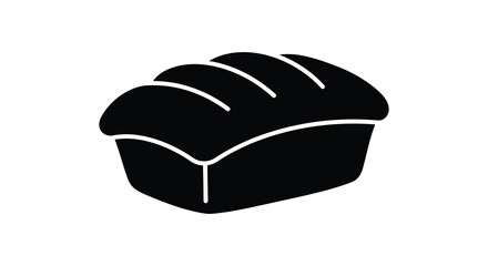 Simple black silhouette illustration of a sliced loaf of bread