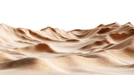 Sand dunes isolated on a transparent  background