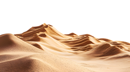 Sand dunes isolated on a transparent  background