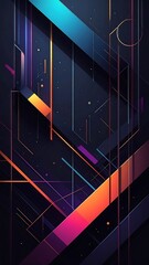 Abstract futuristic background with glowing lines and geometric shapes design