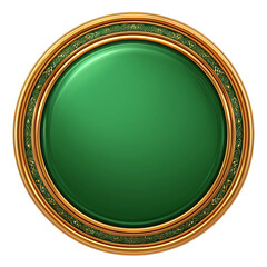  illustration green circular banner with golden border design element