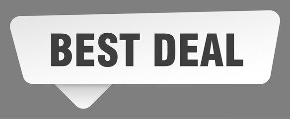 best deal sign. best deal white sticker isolated on gray background