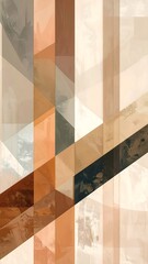 Abstract geometric composition with warm earth tones creating modern artwork
