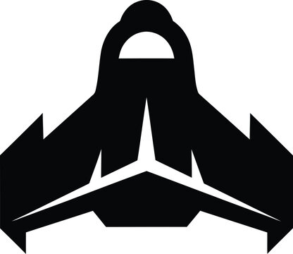 Futuristic Abstract Geometric Spacecraft Vector Icon