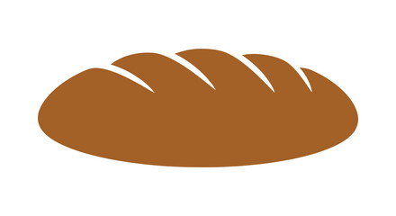 Simple illustration of a brown loaf of bread on a white background