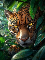 Jaguar Hidden in the Jungle.