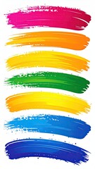 Vertical array of colorful paintbrush strokes