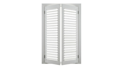 White louvered shutters PNG isolated on transparent background, interior design element for windows and doors