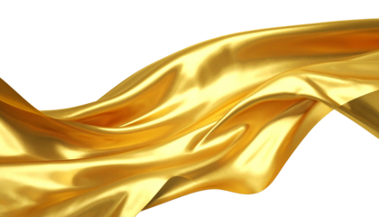 Golden flowing fabric on black