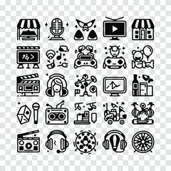 Downloadable entertainment icon set