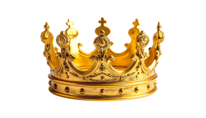 Ornate golden crown, regal and shiny