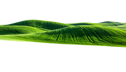 Green, flowing, cultivated hills