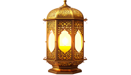 Ornate lantern with glowing candle