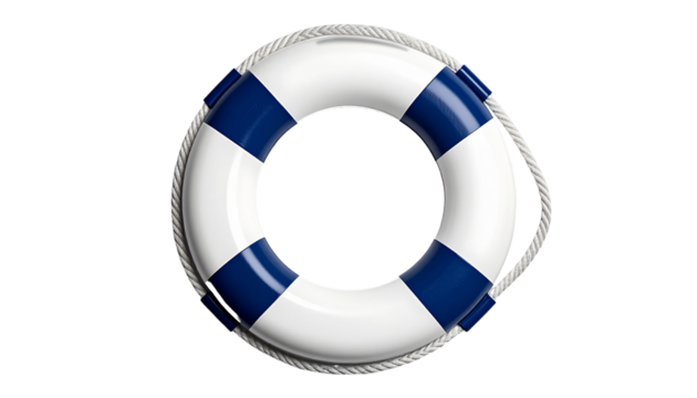Blue/white ring life preserver