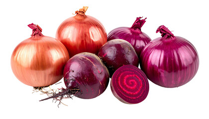 Onions and beets on black