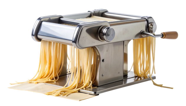 Pasta machine making fresh noodles