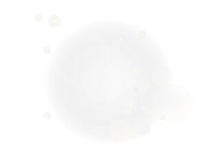 Large soft white glowing bubble effect abstract circular light design - modern minimalist spherical lens flare vector element for presentations and technology.
