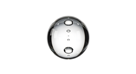 Abstract oval shape with bubbles on black background