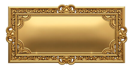 Ornate golden rectangle frame with elaborate carvings and decorative accents
