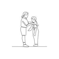One continuous line drawing of Scout Children activity vector illustration. Scout children theme design concept in simple linear continuous line. Great design for Scout event and social campaign.